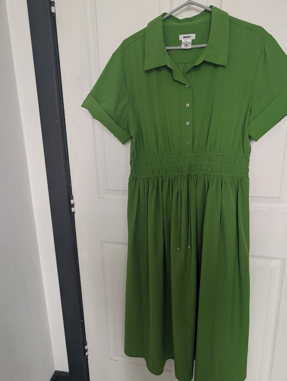 DKNY Kelly Green Short-Sleeve Shirt Dress